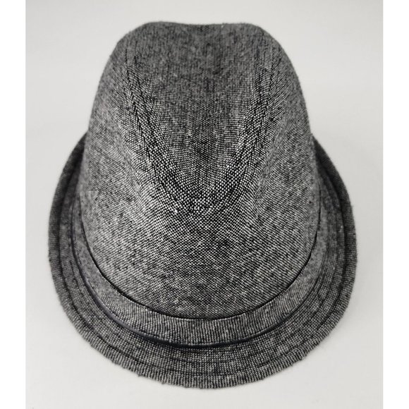 Womens Fedora Hat L/XL Gray Black Short Brim Classic Grandpa Core Unisex - Picture 3 of 12